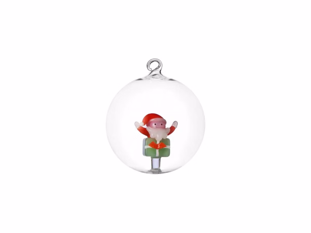 Christmas Tales Pallina di Natale - Babbo Natale su Regalo Verde