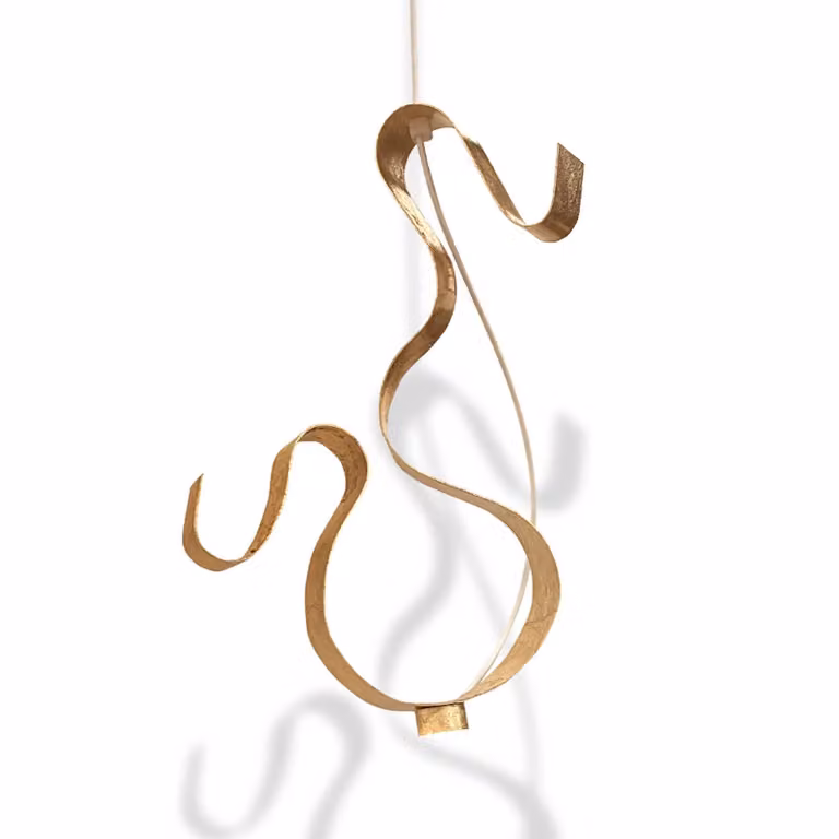 Knikerboker Curve LED sospensione, 1 luce, oro CURVE, dimmerabile, Ottone / Oro, Soggiorno / Sala da pranzo, Metallo, Moderno