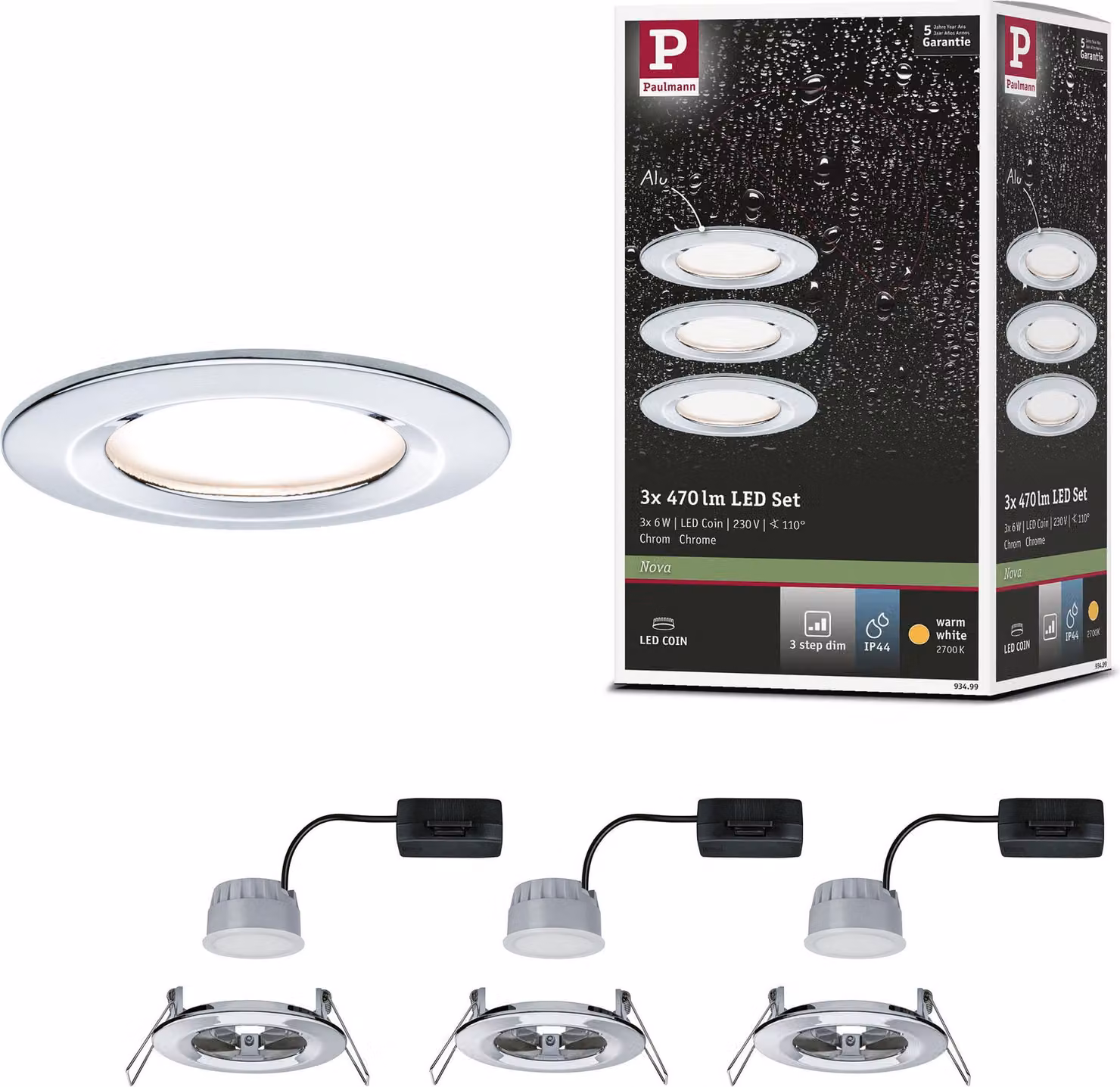 Paulmann Luce da incasso LED Nova basic set rigido