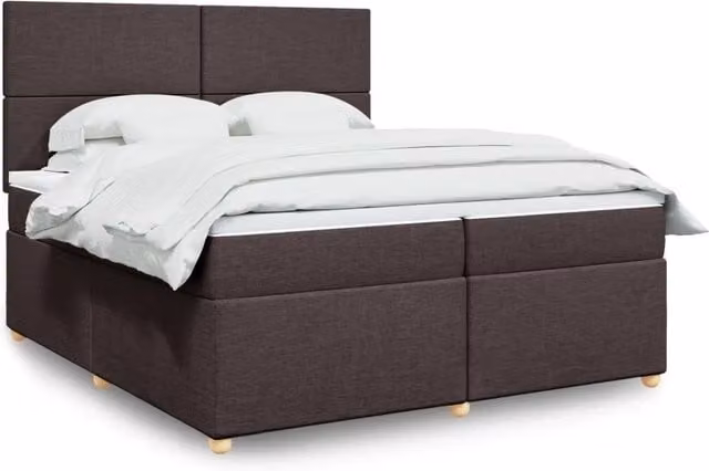 Letto Ibrido vidaXL con Base a Sollevamento e Materasso a Molle Insacchettate, Marrone e Bianco, L/P: 200 x 200 cm