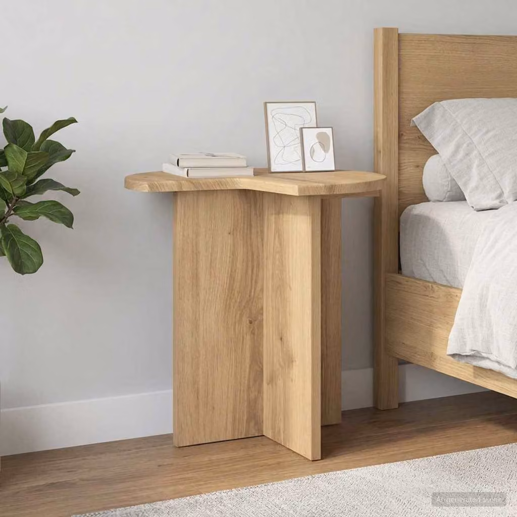 Set di 2 tavoli laterali rotondi vidaXL in rovere marrone con finitura opaca, Ø 39 x 38 cm