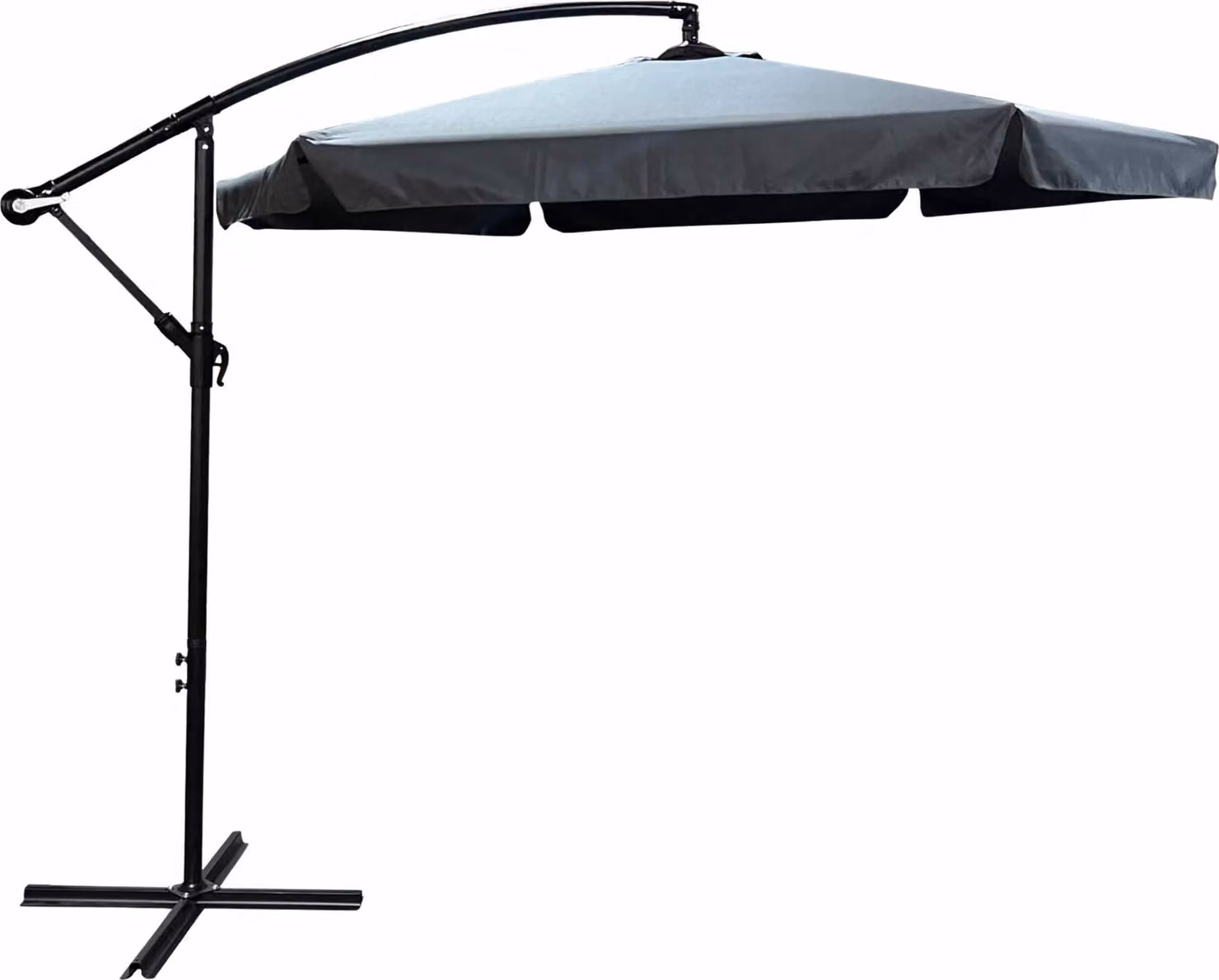 raumhirsch: Parasole per vigneti CYNIA, 300x300 cm. Parasole, ombrellone da mercato, ombrellone con manovella, ombrellone da giardino, inclinabile, impermeabile, grigio