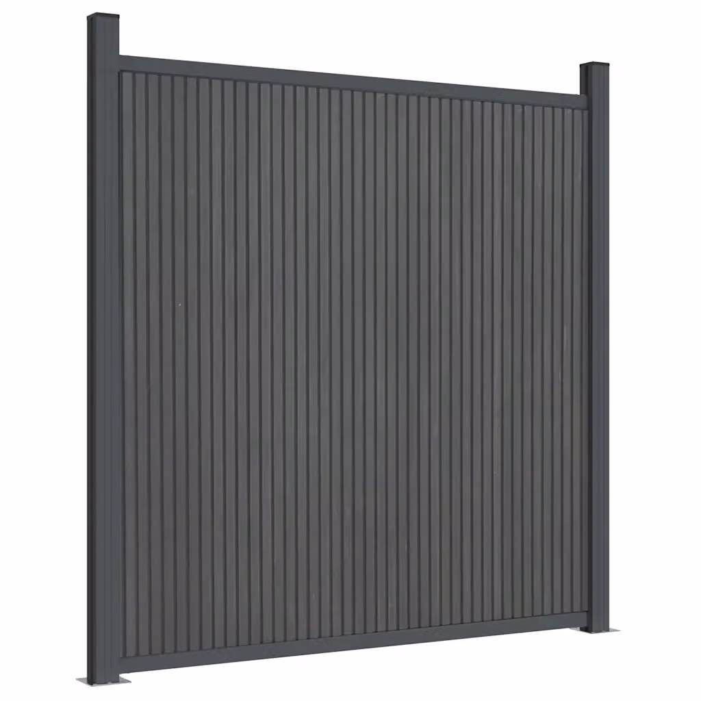 Pannello di Recinzione Videx in WPC e Alluminio Grigio L: 180 cm, H: 186 cm – 2