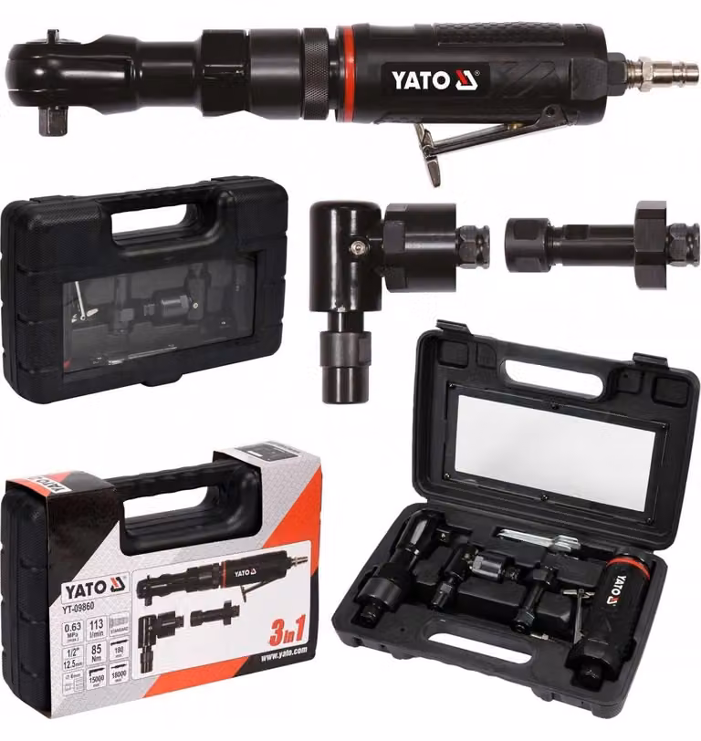 Set di utensili pneumatici 3 in 1 con punte intercambiabili