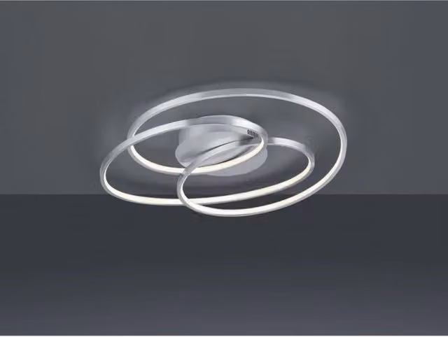 Plafoniera Gale 3 Cerchi Nichel Opaco Led 38,5w Dimmerabile L60 cm Trio Lighting