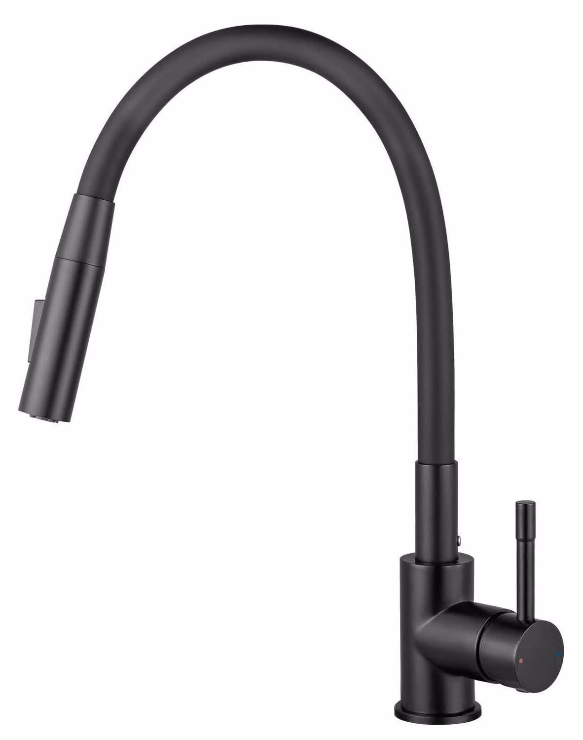 Miscelatore per lavello flessibile, 2 getti, finitura spazzolata, colore nero