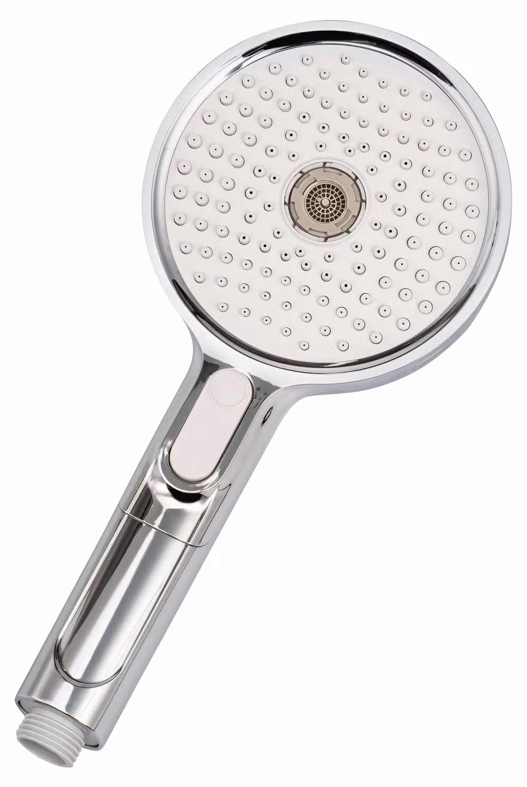 Eluno, soffione doccia con 5 diverse tipologie di getto, dotato di elementi in silicone anticalcare, cromato/grigio
