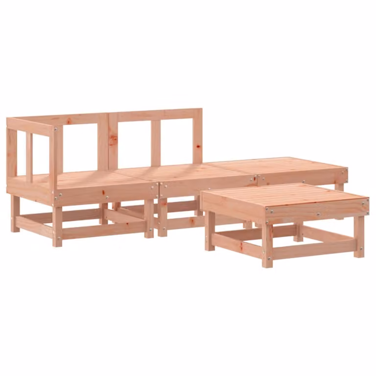 Set Salotto da Giardino 4 pz in Legno Massello di Douglas