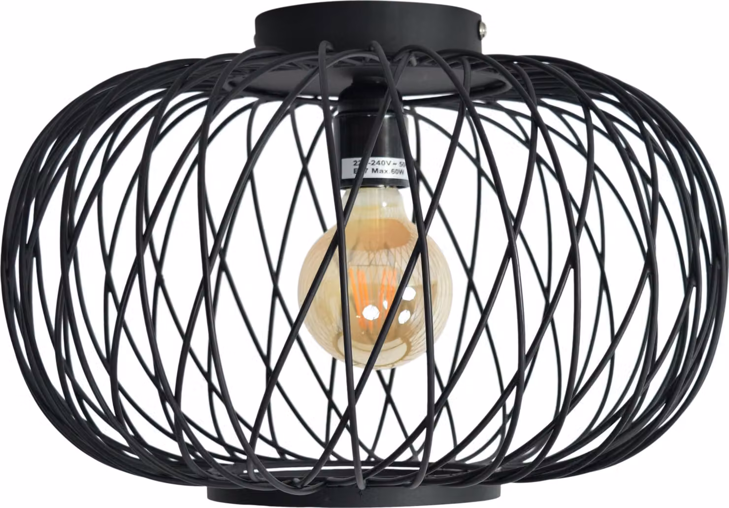 Lampada da soffitto Twist Large Ø37x24 - Metallo - Nero