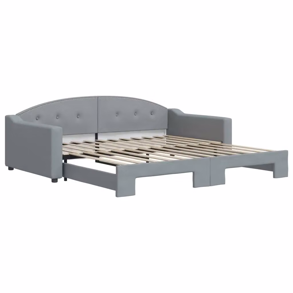 Divano Letto con Letto Estraibile vidaXL Grigio in Tessuto per Soggiorno e Camera da Letto L/P/H: 223 x 110 x 75 cm con Materasso 100x200 cm – 2