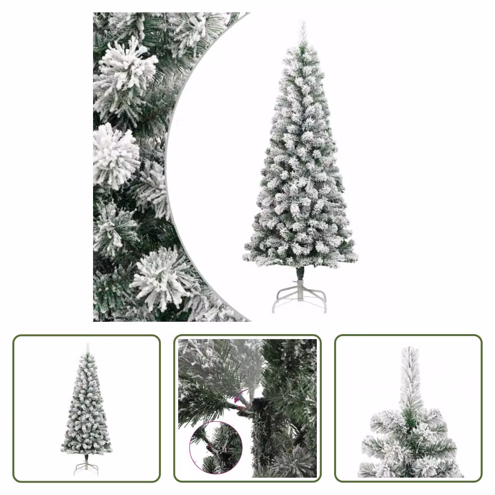 The Living Store Albero di Natale artificiale pieghevole innevato 240 cm