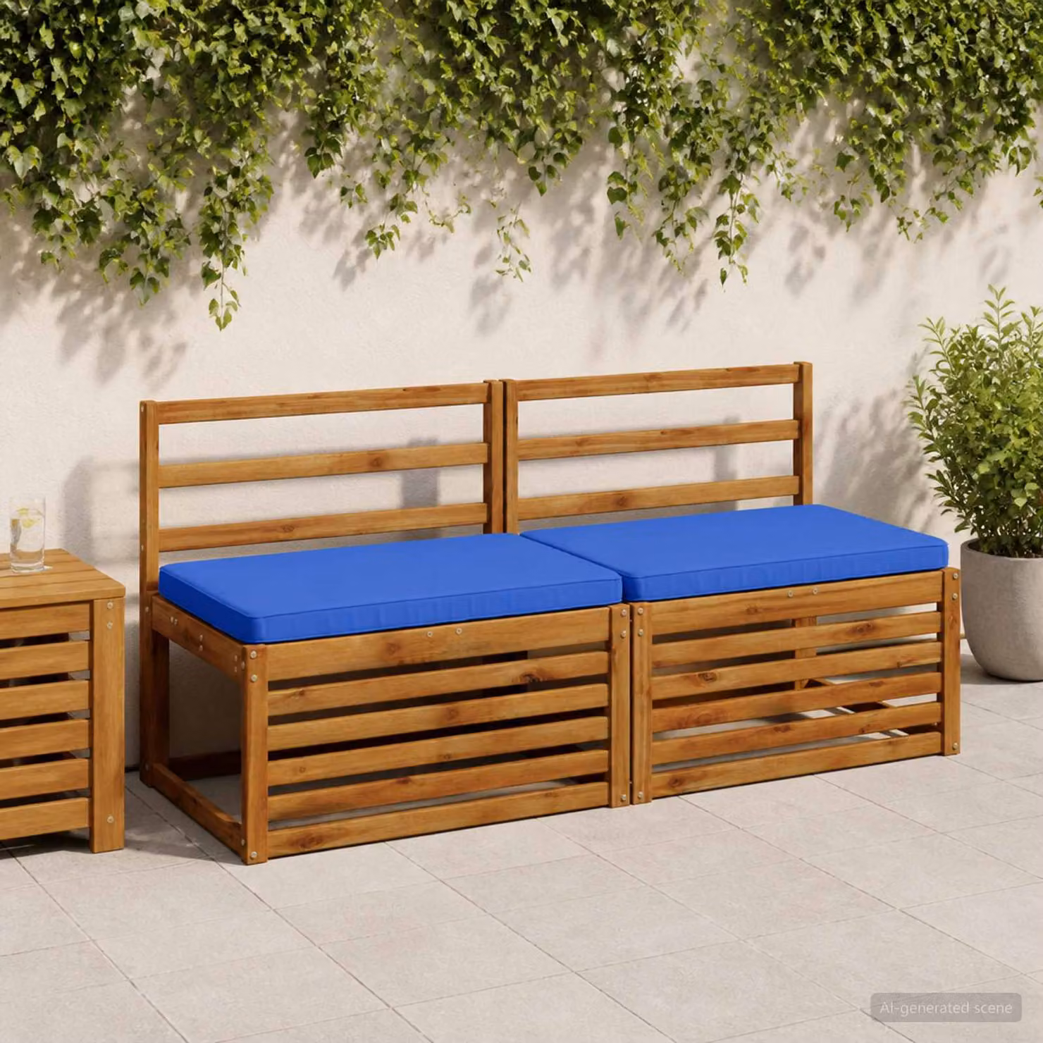 Cuscino per Panchina vidaXL VUGHT Blu Reale in Poliestere con Rivestimento Rimovibile e Resistente ai Raggi UV