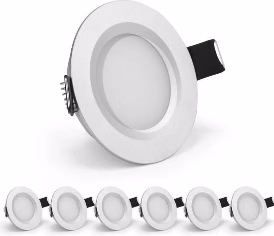 Lampada da soffitto LED Gr4tec in alluminio, dimmabile, bianco caldo, argento e bianco, IP44