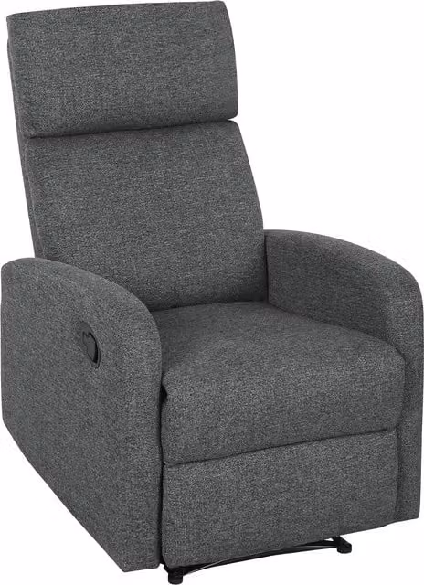 Poltrona moderna HOMCOM con reclinazione manuale a 145 gradi, rivestita in ciniglia grigia, L: 69 cm, P: 91 cm, H: 101 cm