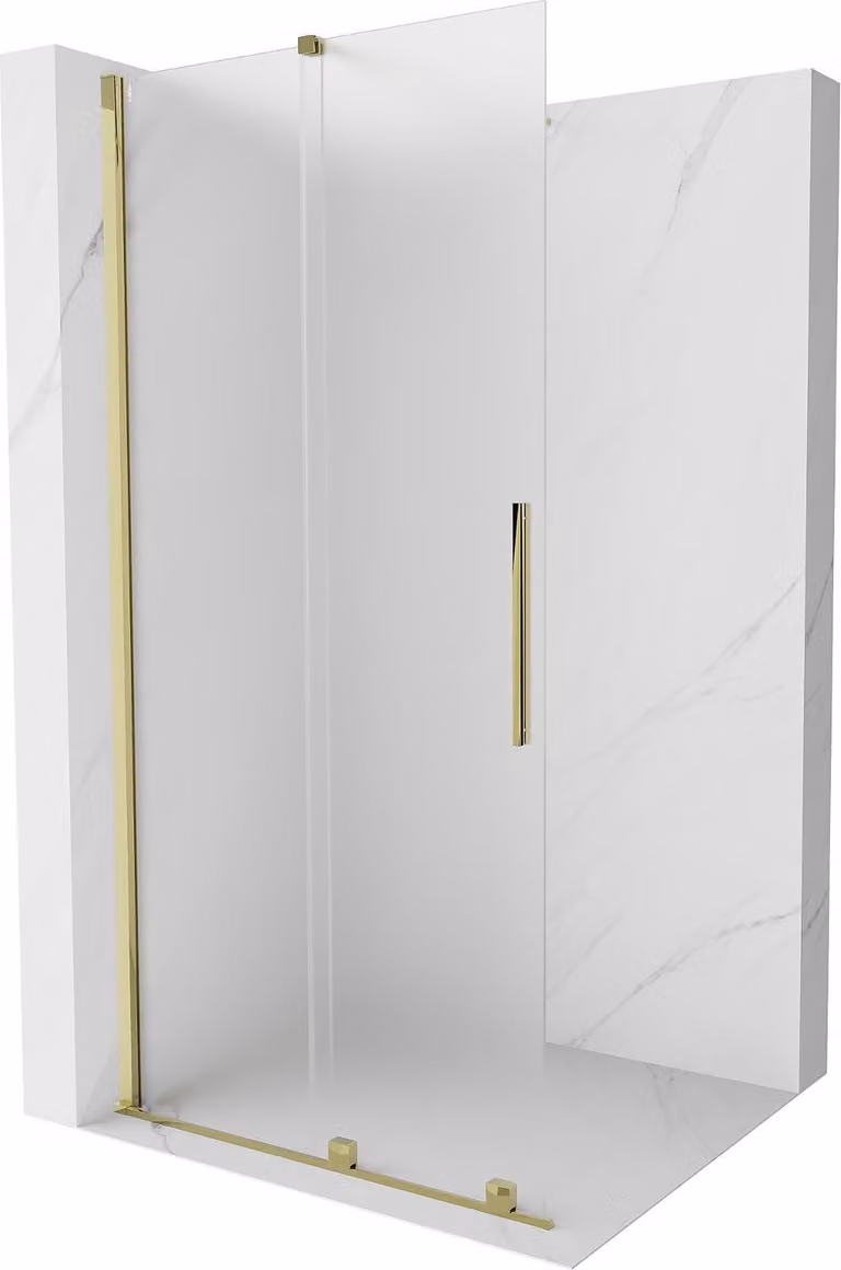 Mexen Velar parete doccia scorrevole Walk-in 120 x 200 cm, opaco 8 mm, oro - 871-120-000-33-50