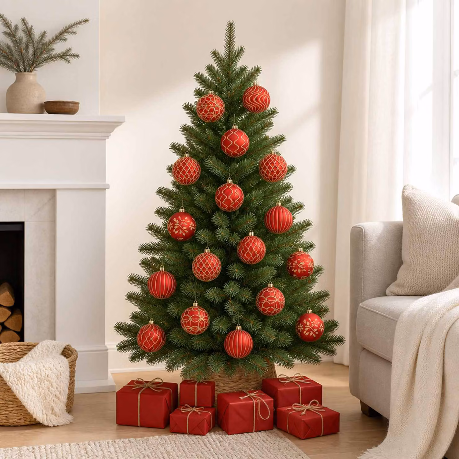 vidaXL Set di palline di Natale XL 18 pz Rosso e Oro 8 cm Polistirolo