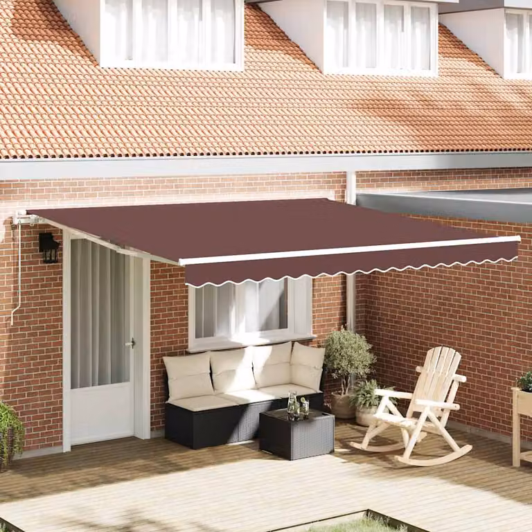 Tenda da Sole Retrattile Automatica con Motore vidaXL, Colore Marrone, L: 400 cm x P: 300 cm