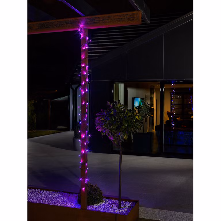 Catena luminosa Micro LED da 6 m con cambio colore rosso/blu 40 diodi con cambio colore IP44