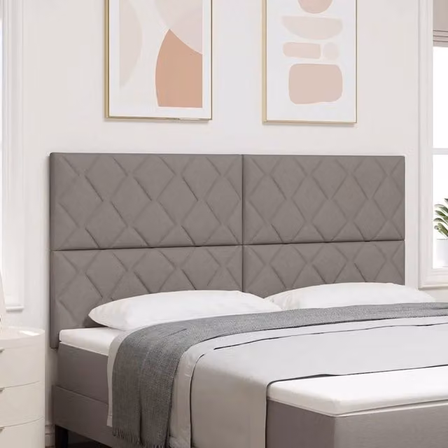 Testiera per letto vidaXL in tessuto con illuminazione LED integrata e porta di ricarica USB, disponibile in beige o grigio
