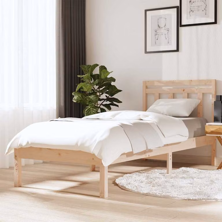 vidaXL Giroletto Singolo in Legno di Pino Massello Rustico L: 190 cm, P: 75 cm, H: 81 cm