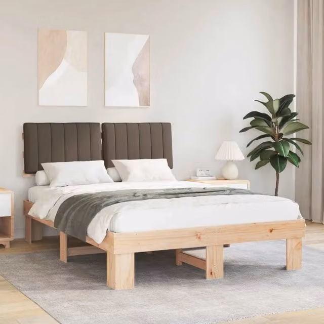 Letto con Testiera Rivestita-Struttura Letto con Testiera Talpa 140 x 200 cm Pino massello 471064