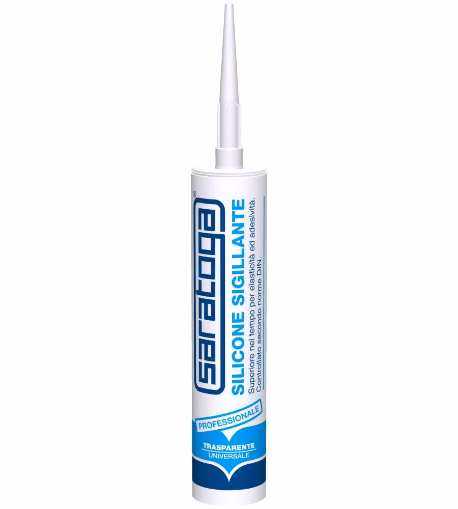 SARATOGA Silicone Trasparente Universale 280 g per Vetro e Legno