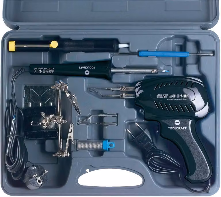 TOOLCRAFT SK 3000 Set di saldatori 230 V 100 W Punta di saldatura nichelata 460 °C (max) incl. pistola di saldatura, incl. vassoio, incl. dr