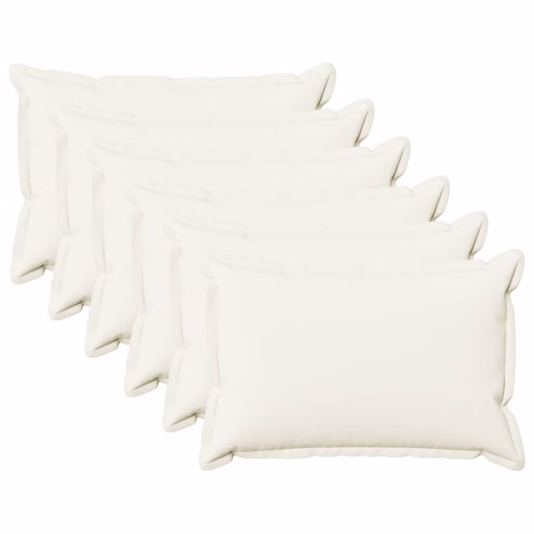 Set di 6 federe vidaXL HOUTEN bianche in poliestere, L/P: 50 x 30 cm