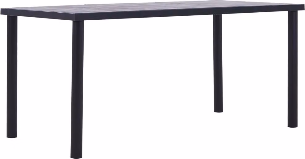 The Living Store Tavolo da pranzo nero e grigio cemento 160 x 80 x 75 cm MDF