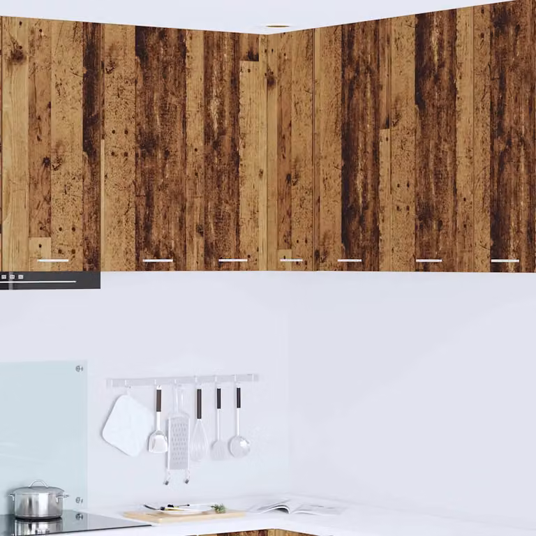 Armadio pensile da cucina vidaXL in legno e MDF, stile moderno, Bianco e Marrone, L 57 cm x P 57 cm x H 80 cm