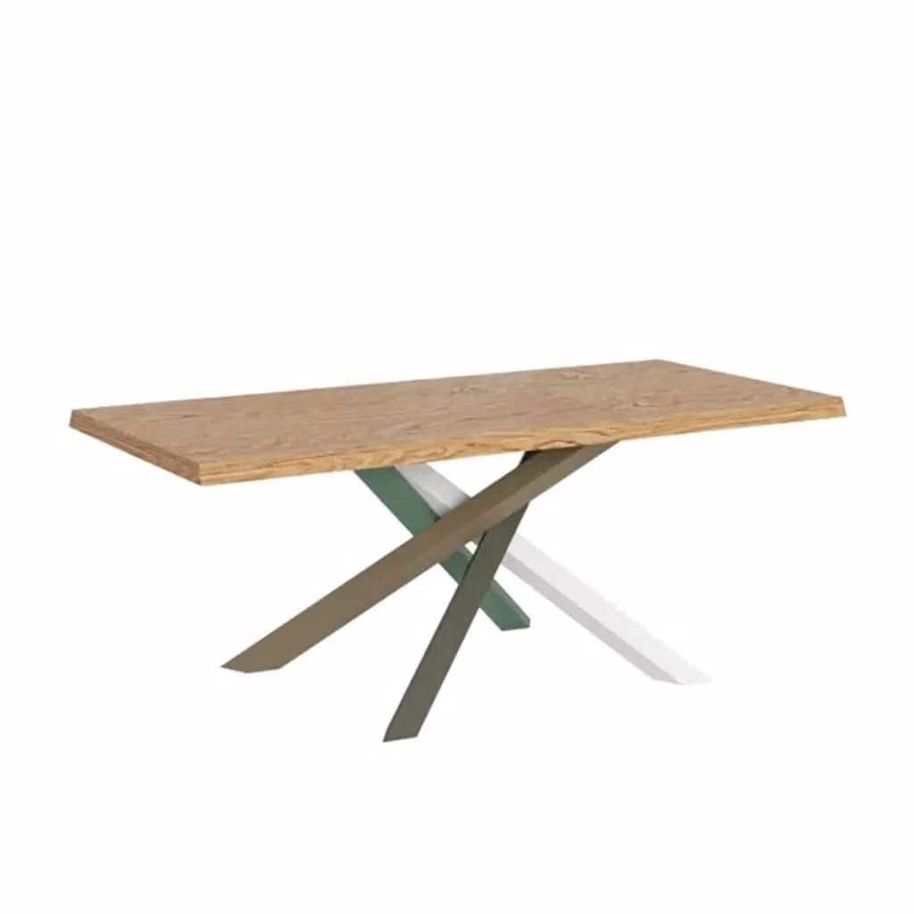 Tavolo allungabile Itamoby in legno rovere e metallo, design moderno rettangolare, colori antracite e marrone – 2