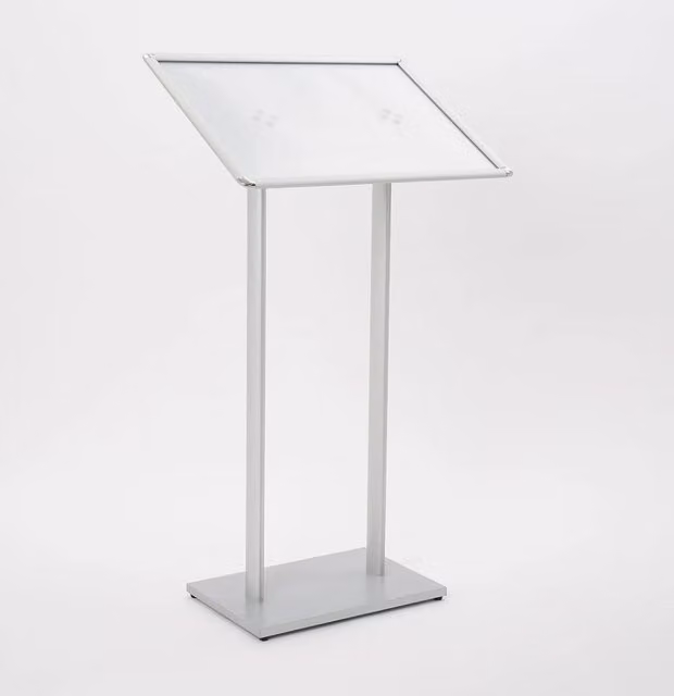 Espositore a Leggio con Piantana 45x110x30 cm in MDF Silver