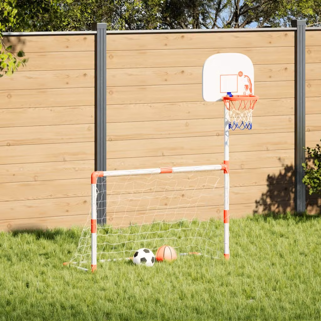 Set da Calcio e Basket per Bambini vidaXL multicolore con palloni, L: 98 cm, P: 50 cm, H: 70 cm