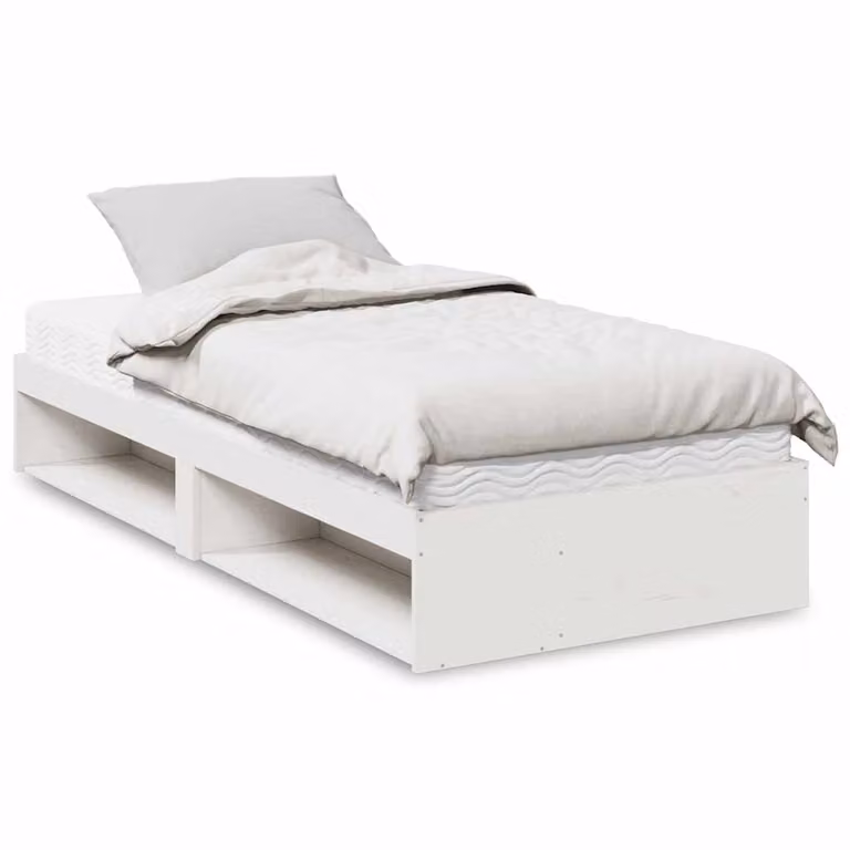 vidaXL Dormeuse con Materasso in Schiuma Bianca in Legno di Pino Massello L/P/H: 190 x 90 x 94 cm