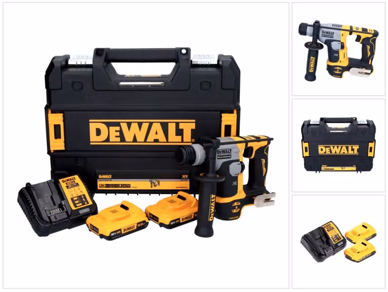 Trapano a percussione a batteria DeWalt DCH 172 D2 18 V 16 mm 1,4 Joule SDS plus Brushless + 2x batteria ricaricabile 2,0 Ah + caricatore + TSTAK