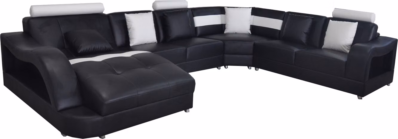 Leder Sofa Couch Wohnlandschaft Eck Garnitur Design Modern Sofas U-Form Couchen