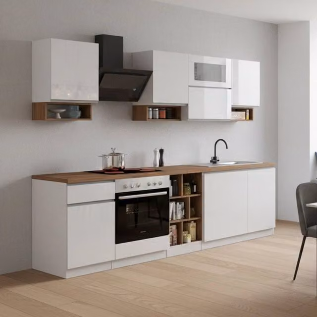 Cucinino Attiko DMORA Bianco Lucido con un Cassetto e Ante con Mensole Aperte – 1