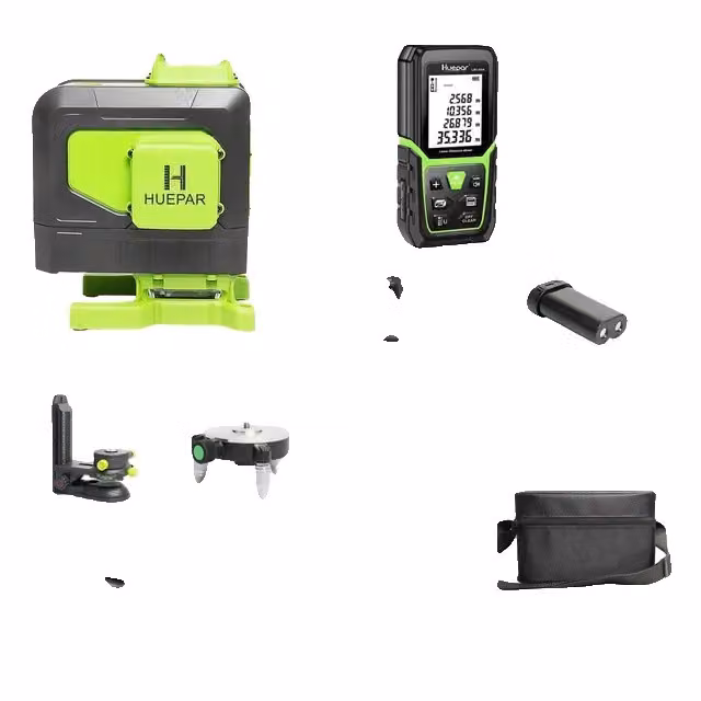 Livella laser, linee di raggio verde, telecomando, con telemetro