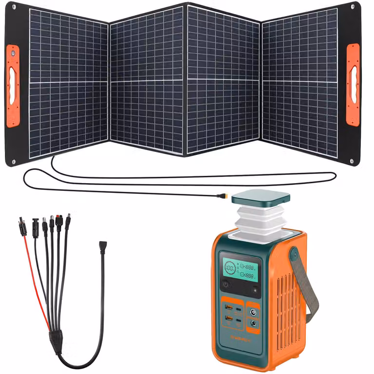 SWAREY S200 140W (180W di picco) stazione di alimentazione DC con 100W pannello solare, 192Wh generatore solare di stoccaggio solare LiFePO4 batteria powerbank carica rapida
