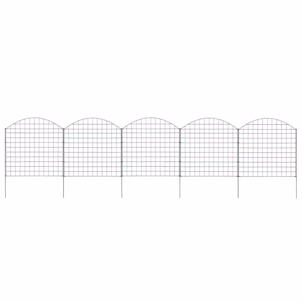 Set Recinzione ad Arco vidaXL in Acciaio Verniciato a Polvere Verde, L: 77,5 cm, H: 78,5 cm