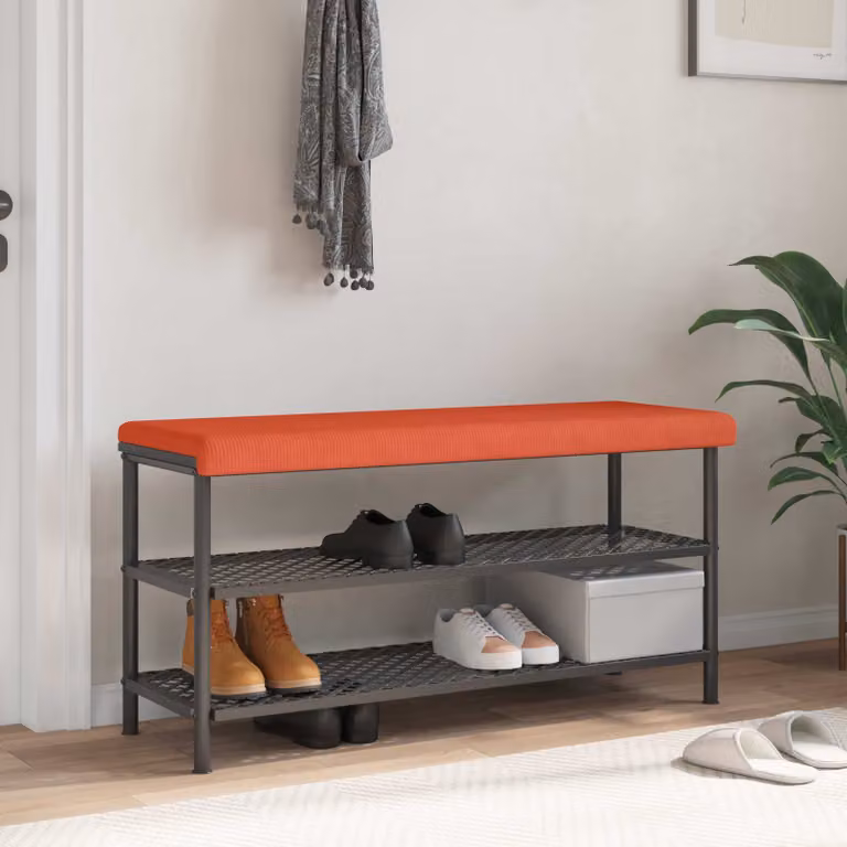 Cuscino per panchina vidaXL in corduroy Rosso Arancio, L/P: 110 x 35 cm