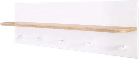 Supporto a muro con 5 ganci e pannelli, dimensioni: 29 x 90 x 16,5 cm