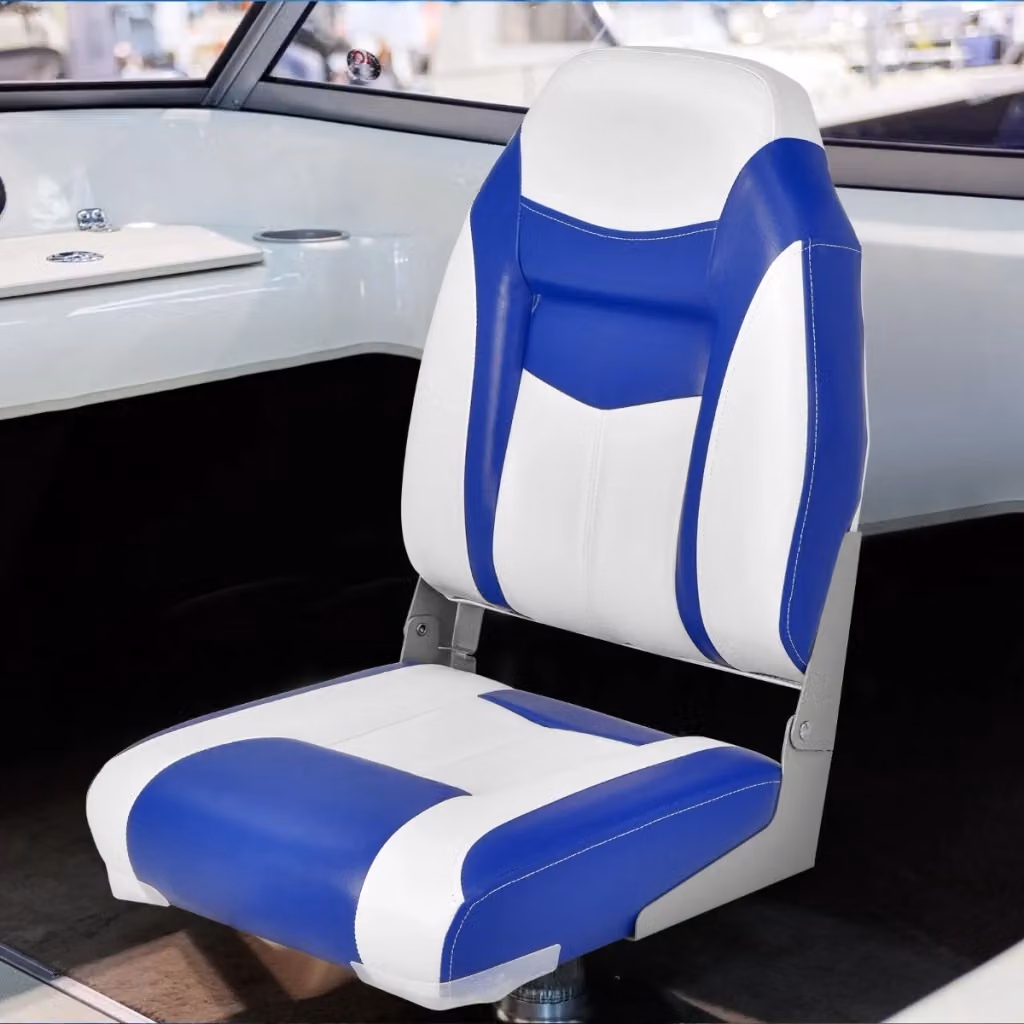Sedile da pesca e da barca pieghevole Design Mania con schienale e cuscino imbottito in ecopelle Blu – 2