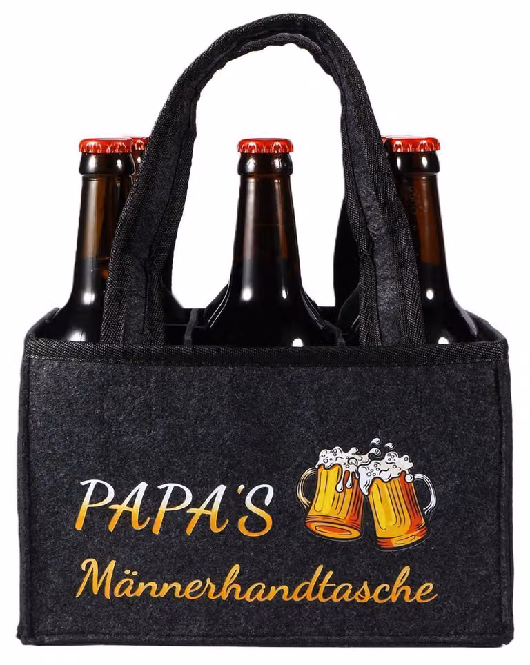 Portabottiglie in feltro con 6 scomparti, idea regalo per papà, perfetta per la festa del papà o il compleanno, borsa da uomo