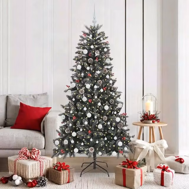 Albero di Natale artificiale con luci LED bianco caldo verde vidaXL Altezza: 180 cm