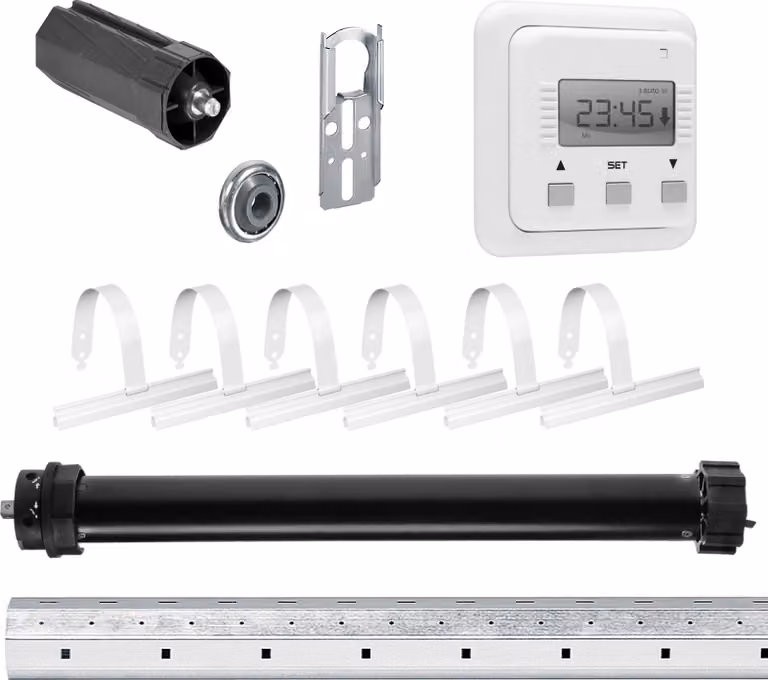 Set completo | P4 13/14-40 con funzione Relax inclusa | 13 Nm = forza di trazione fino a 36 kg | Albero ottagonale da 40 mm | Lunghezza dell'albero 150 cm | Motore per tapparelle, azionamento per tapparelle