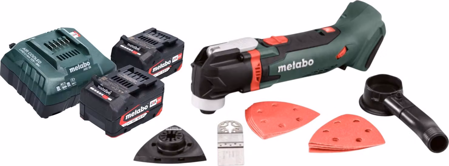 Multitool a batteria Metabo MT 18 LTX 18 V OIS / Starlock + 2x batterie 4,0 Ah + caricabatterie