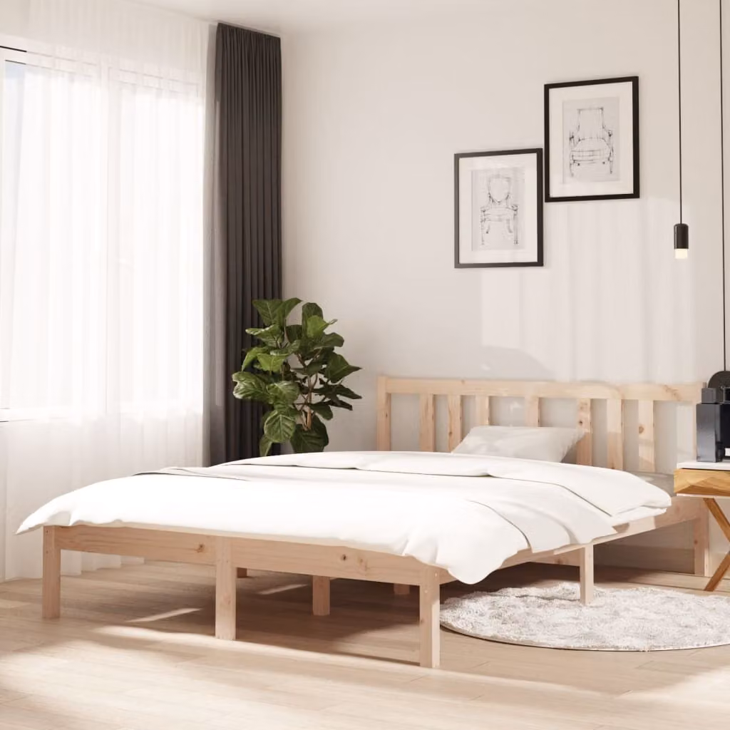The Living Store Letto in legno massiccio 135x190 cm