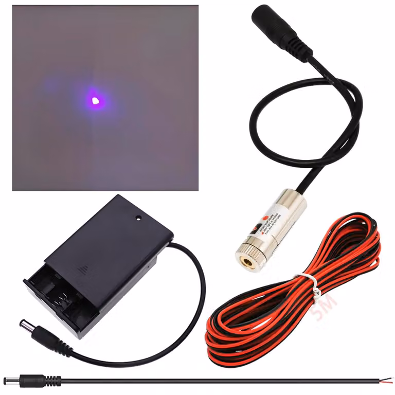 Kit modulare laser da 405 nm, 3-5 V, con messa a fuoco regolabile, che emette un punto di colore viola