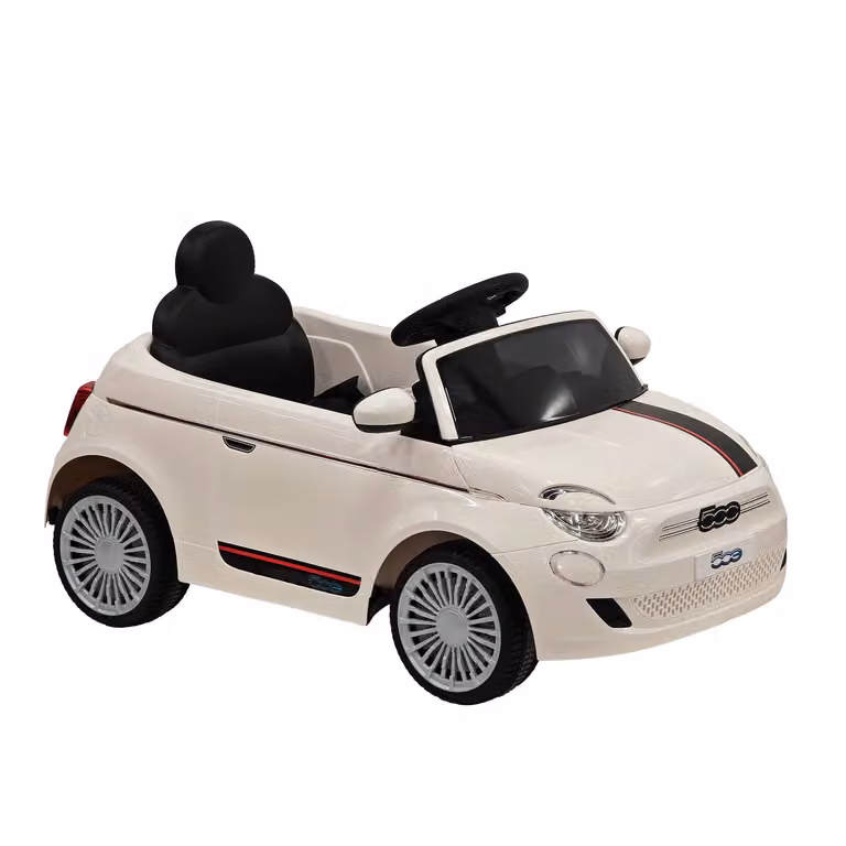 Auto Elettrica Cavalcabile Fiat 500 Tu Giochi con Radiocomando e Batteria Ricaricabile, Disponibile in Bianco, Nero o Rosso
